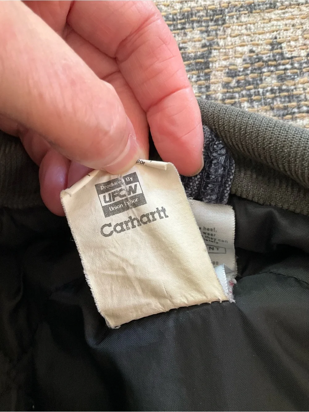 Vintage Carhartt Distressed Chore Jacket Navy Blue Mens Size L C26 MDT
